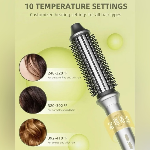 Avvnee Curling Iron Brush VTG Style Thermal New Silver Black OS - Picture 6 of 13